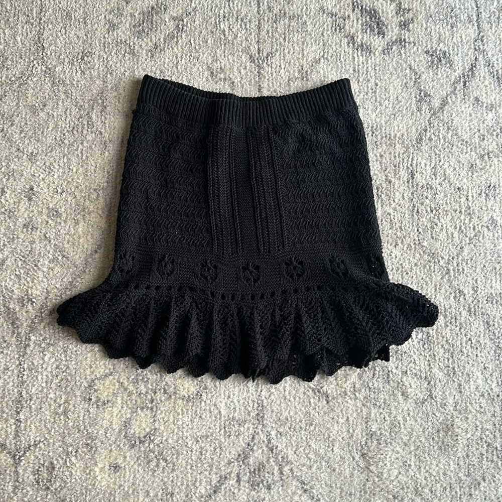 Anthropology Crochet Knit Skirt